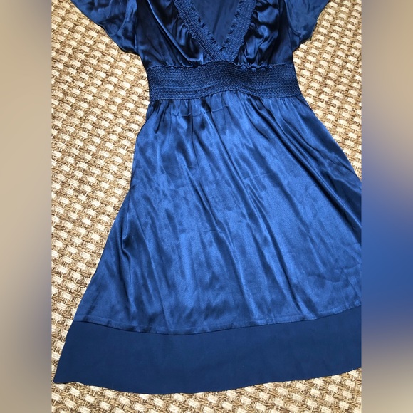 BCBG Maxazria Women’s Size Large Blue Silk Knee Length Dress - Picture 4 of 6